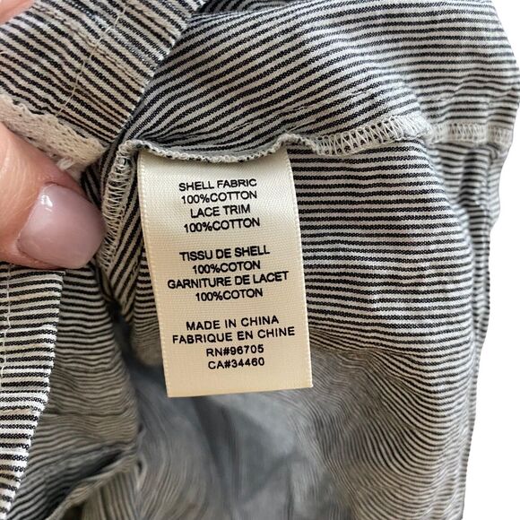 La Vie Rebecca Taylor XS Blouse Striped Lace Trim Button Down Top - Picture 3 of 8